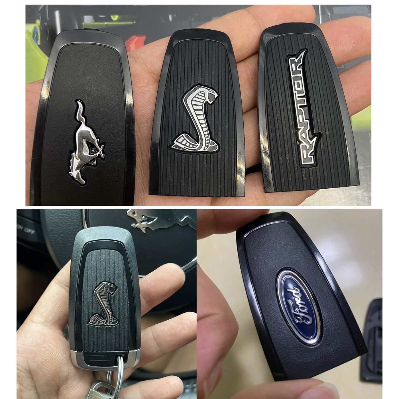 适用福特野马猛禽F150福克斯蒙迪欧锐界改装谢尔比钥匙后盖 蛇标