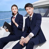 商务酒店正装 宝蓝色职业套装 职业套装 气质修身 裙 销售工装 高档西装