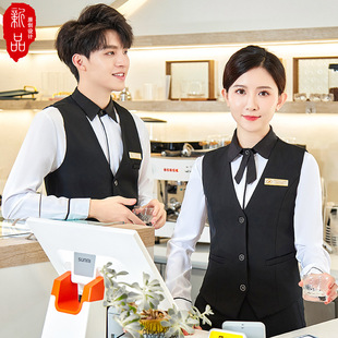 酒店服务员工作服衬衫长袖KTV西餐厅饭店前台球室收银员工装 印绣