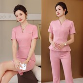 工装 spa美容院珠宝 气质养生馆足浴套装 高级美容师工作服女夏时尚