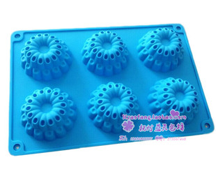 xj060 新品 手工皂模具 六孔花形模具 蛋糕模具 硅胶模具