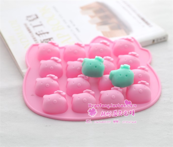 xj369 硅胶蛋糕模具 烘焙模具 手工皂模具 冰格模 Hello kitty