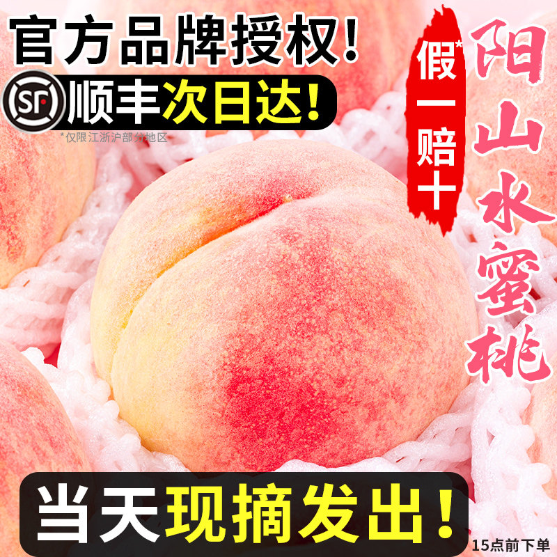 正宗阳山水蜜桃礼盒无锡白凤桃子水果新鲜当季整箱湖景官方旗舰店