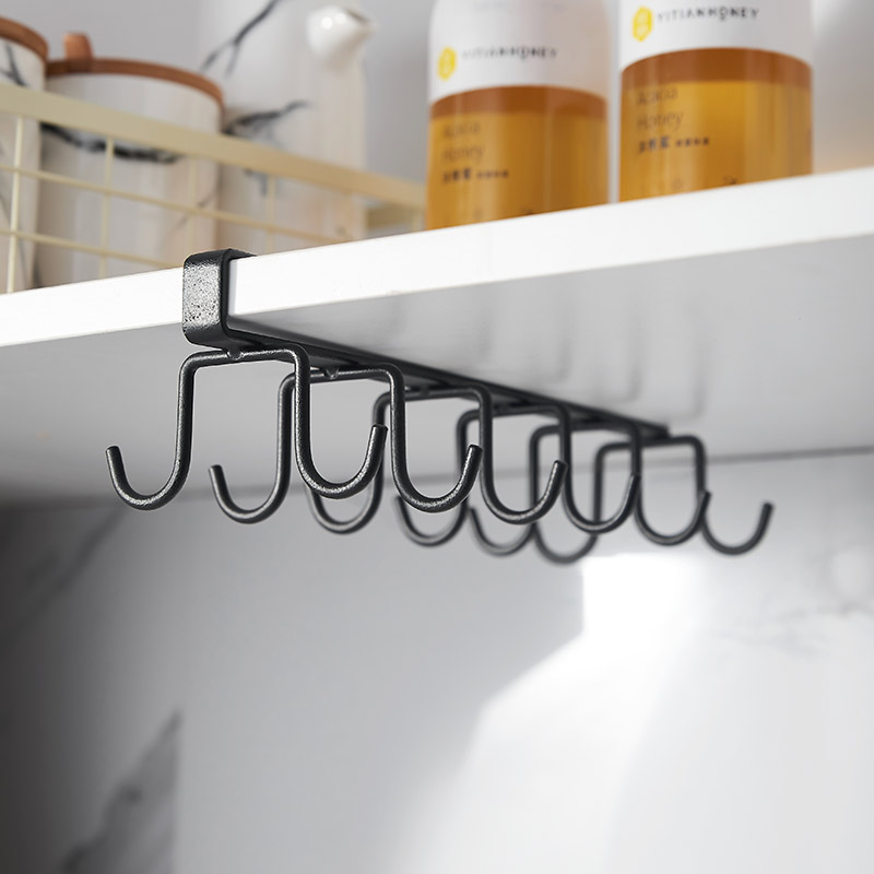 免钉红酒杯架倒挂马克杯架悬挂家用咖啡杯架酒柜摆件通用挂酒杯架