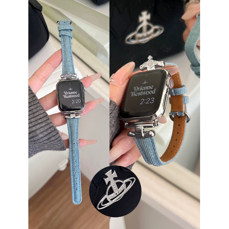 小众土星金属扣牛仔表带适用S10/SE苹果手表带iwatch s9/87气质女,智能设备,智能手表手环表带/腕带,淘宝优惠券,粉丝福利购,淘宝优惠卷