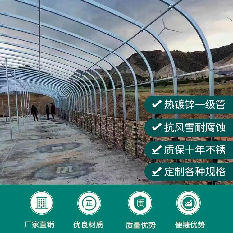 热镀锌全套温室大棚支架骨架钢管连体连栋蔬菜养殖花卉瓜果定制棚