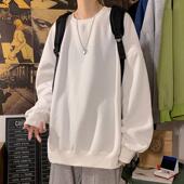 男潮牌搭卫衣t上衣圆领白色恤 长袖 打底2026纯色潮流春秋季 男内衫