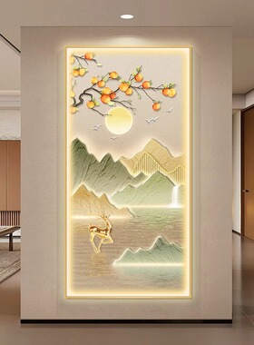 福禄新款新中式玄关装饰画