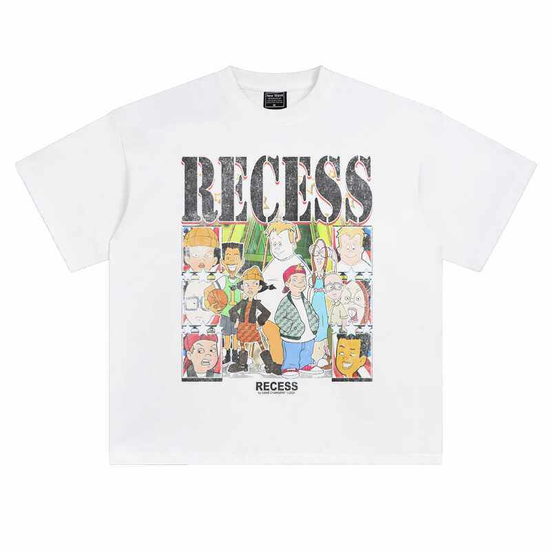 美式动漫纯棉oversize复古T恤