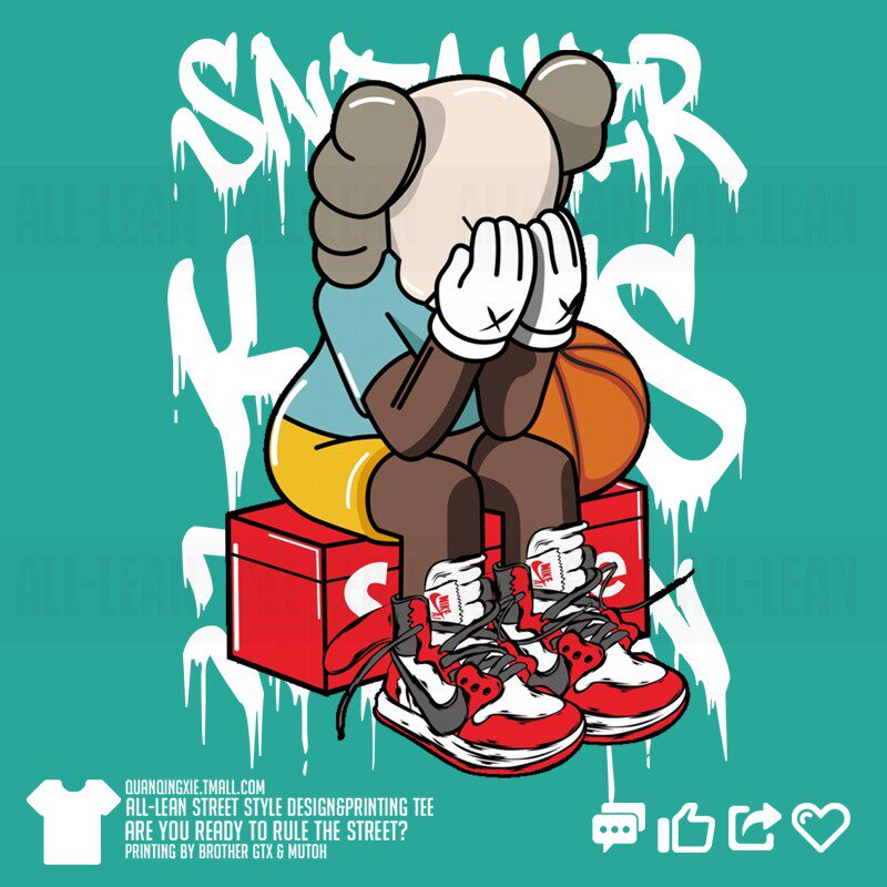 夏bf高街ins潮牌联名AJ球鞋文化sneaker周边纯棉短半袖T恤男女