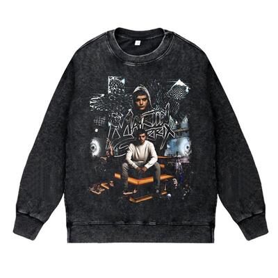 美式电音百大DJ歌手做旧复古圆领套头卫衣MARTINGARRIX马丁