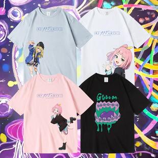 日系卡通动漫二次元夜晚的水母不会游泳渡濑季初花音短袖T恤男女