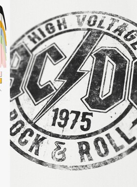 摇滚ACDC潮牌国潮印花周边衣服春秋圆领卫衣男女同款情侣bf无帽衫