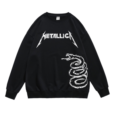 metallica圆领套头卫衣男女