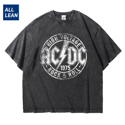 纯棉印花T恤宽松落肩版五分袖