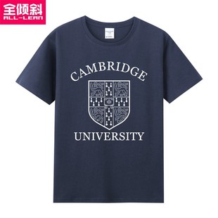 bf英國學院風歐美劍橋大學Cambridge學霸印花純棉短袖 T恤夏 男女款