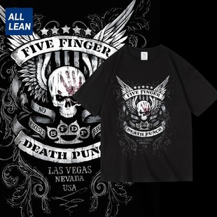 Punch欧美五指死拳纯棉短半袖 Death T恤 Finger 硬核摇滚金属Five
