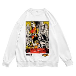 电影欧美昆汀杀死比尔周边印花秋冬长袖圆领无帽卫衣男女青少年