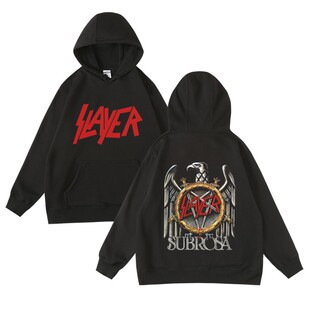 欧美金属摇滚乐队SLAYER杀手周边衣服连帽套头卫衣男女款加绒秋冬