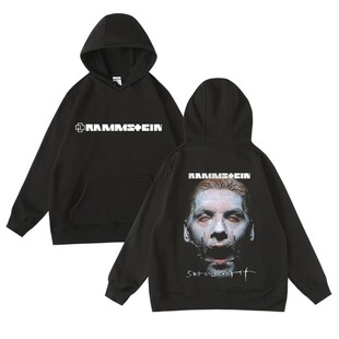 德国战车重金属摇滚乐队Rammstein周边加绒连帽套头卫衣男女秋冬