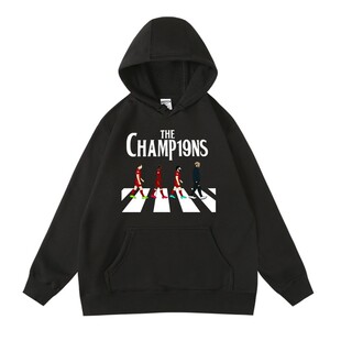 利物浦萨拉赫红军英超足球liverpool夺冠纪念秋冬连帽加绒卫衣bf