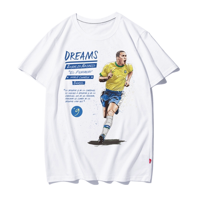 罗纳尔多青少年运动复古圆领短袖