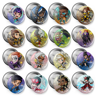 暴雪游戏守望先锋支援奶位雾子朱诺胸章书包挂件磁吸冰箱贴吧唧