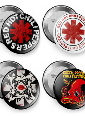 欧美摇滚RHCP红辣椒乐队周边吧唧徽章胸章别针书包挂件磁贴冰箱贴
