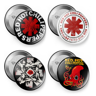 欧美摇滚RHCP红辣椒乐队周边吧唧徽章胸章别针书包挂件磁贴冰箱贴