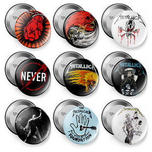 摇滚metallica金属乐队音乐节周边吧唧胸章挂件别针磁贴冰箱贴