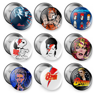 欧美摇滚davidbowie大卫鲍伊吧唧徽章图章背包挂件别针磁贴冰箱贴