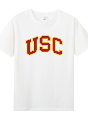 南加利福尼亚南加州ncaa美国大学名校usc周边印花纯棉短袖T恤男女