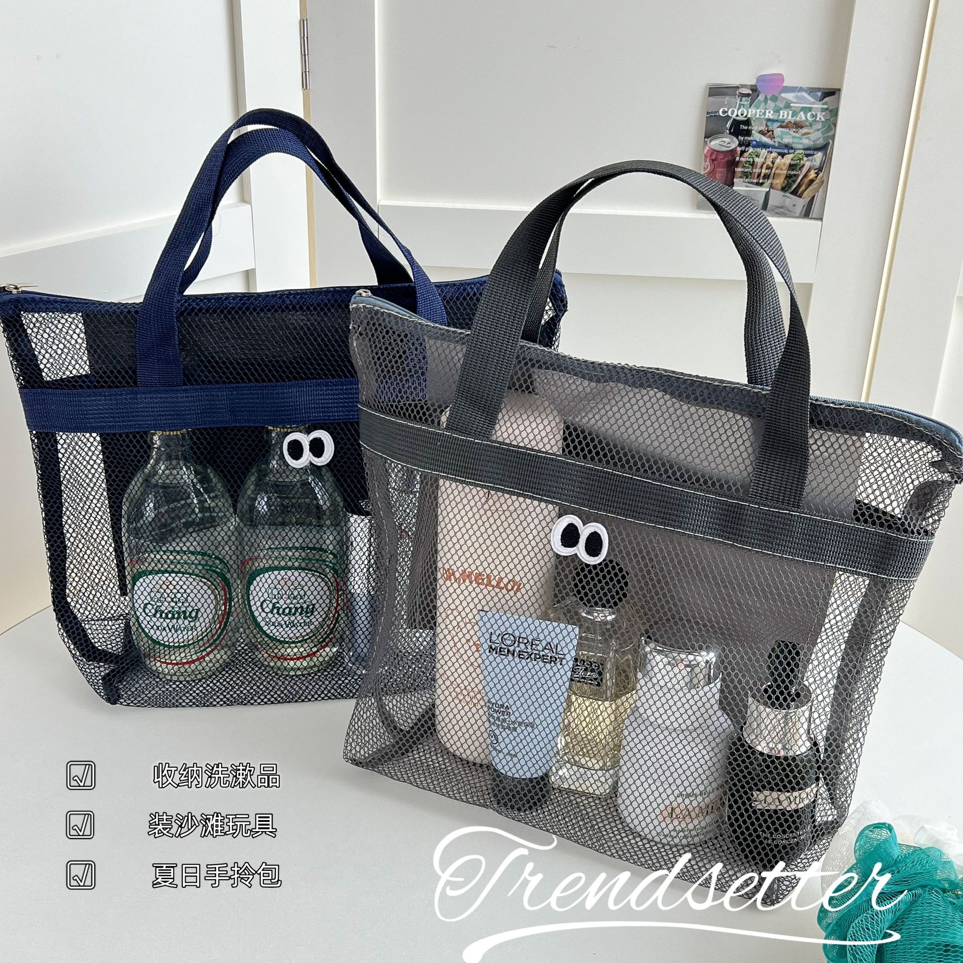 沙滩包包女夏季韩版网眼欧美跨境防水箱