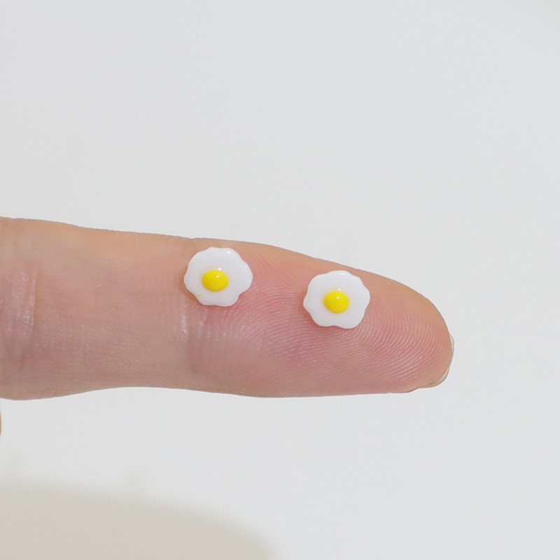 仿真荷包蛋可爱煎蛋趣味发夹亚克力diy蛋花树脂贴片装饰品小配件