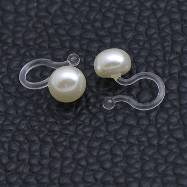 新款日本透明树脂创意珍珠耳夹