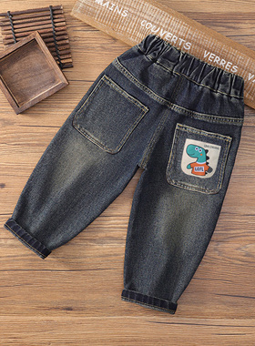男童牛仔裤秋装2025新款儿童韩版宽松新款秋装酷帅男孩韩版长裤