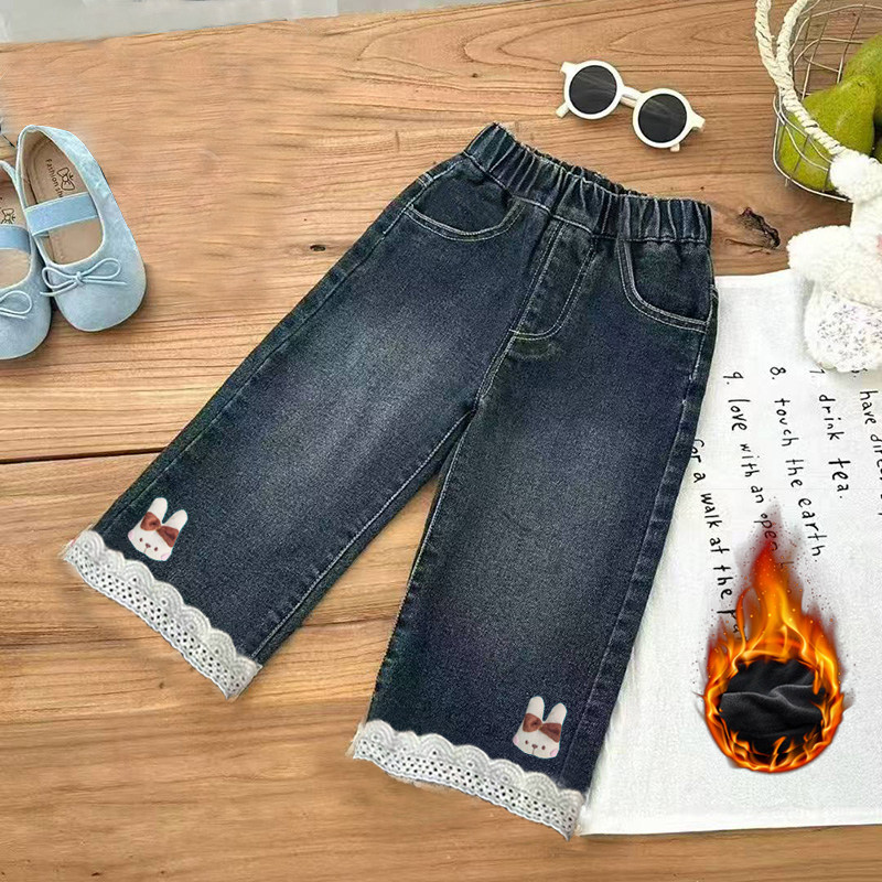 女童加绒裤子2025秋冬季新款洋气休闲裤子女宝宝直筒一体绒阔腿裤,童装/婴儿装/亲子装,儿童牛仔裤,淘宝优惠券,粉丝福利购,淘宝优惠卷