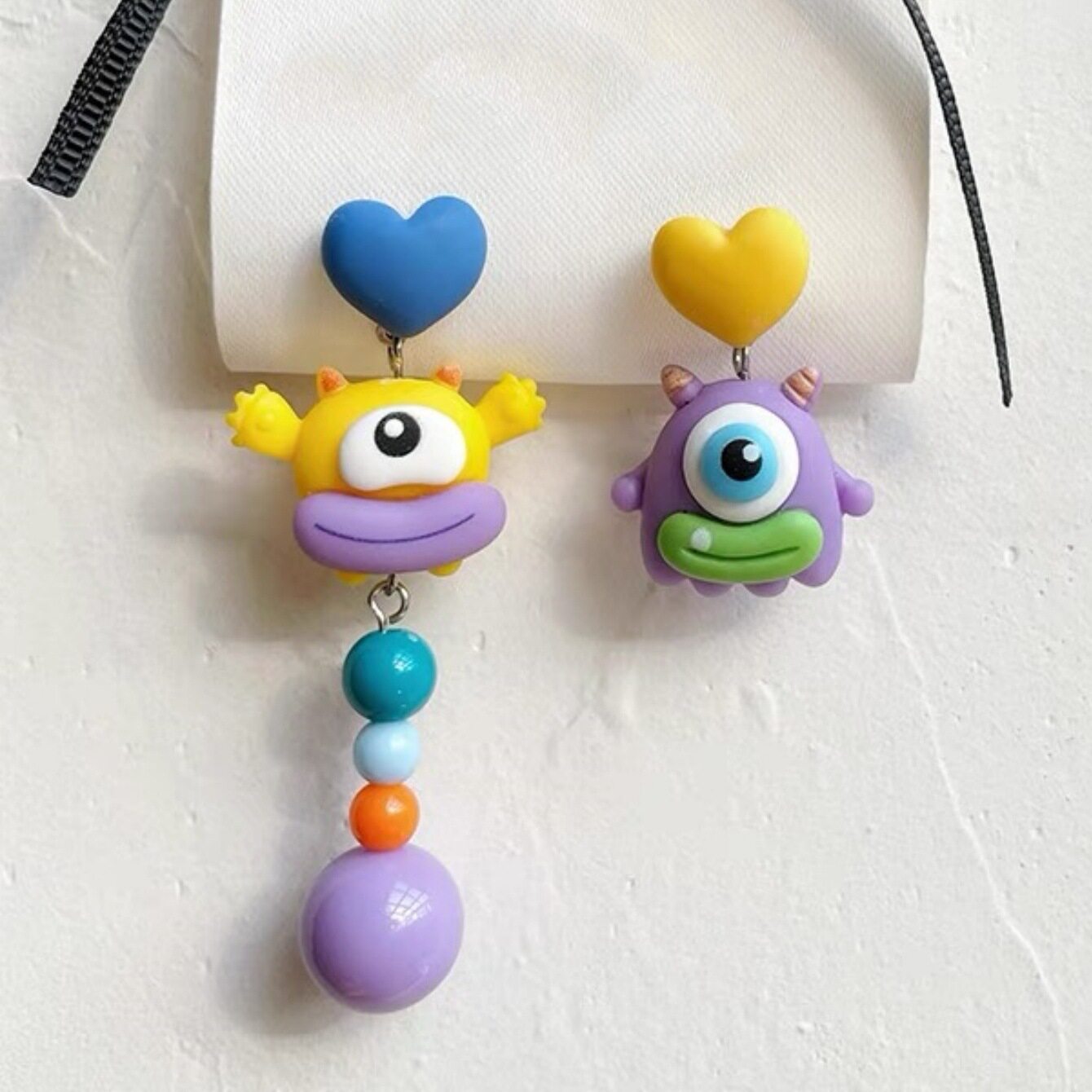 呆萌搞怪立体怪兽耳环