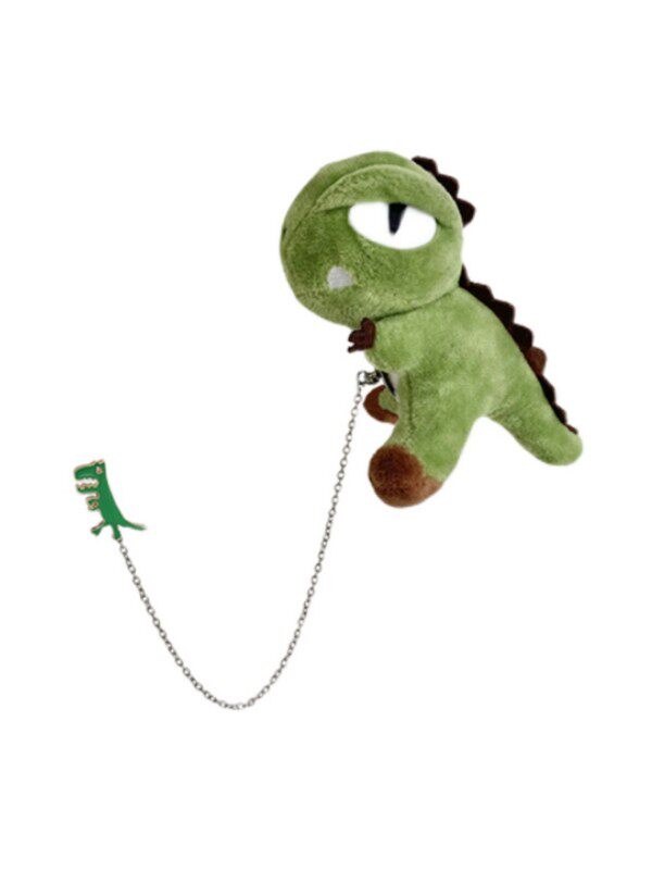 어깨에 누워있는 작은 공룡 브로치 귀여운 팬더  플러시 펜던트 가방 체인 커플 핀