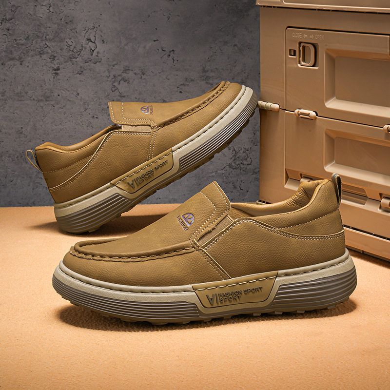 男鞋冬季2025新款软底舒适运动休闲皮鞋中年男士一脚蹬懒人豆豆鞋,流行男鞋,单鞋,淘宝优惠券,粉丝福利购,淘宝优惠卷
