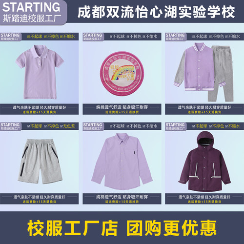 【校徽校服】成都双流怡心湖实验学校棠湖中学 短袖T西服衬衣套装