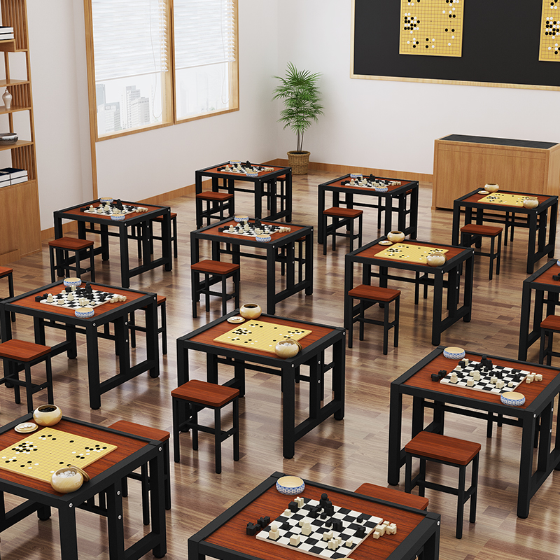 中国围棋象棋辅导班桌子培训桌国际象棋绘画桌学生美术多用课桌椅