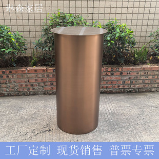 不锈钢台柱 家具茶几腿 喷砂玫瑰金 书桌餐桌脚 吧台中岛支撑柱