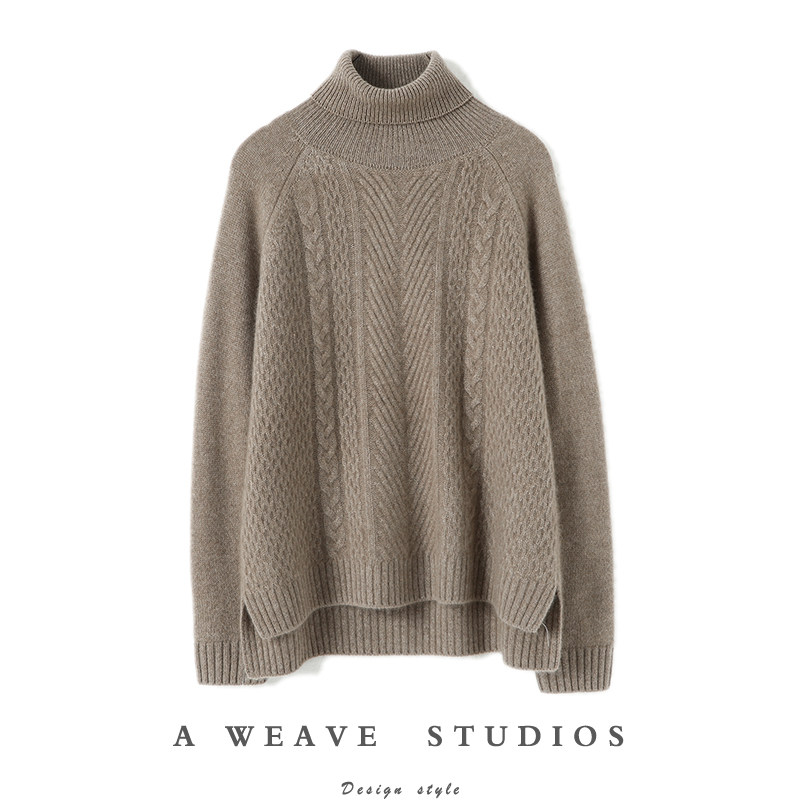 显瘦穿不腻！气质新款纯山羊绒衫女高领加厚宽松慵懒套头针织毛衣,女装/女士精品,羊绒衫,淘宝优惠券,粉丝福利购,淘宝优惠卷