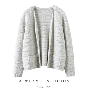 外套 女纯羊绒毛衣针织开衫 重工到心尖上 加厚100%纯山羊绒开衫