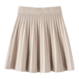 好穿极了~百褶羊绒半身裙显瘦A字小个子短裙女针织半裙子2024新款