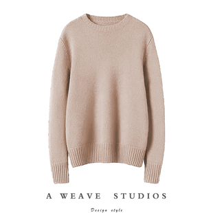 羊绒衫 两色屯起色彩 女纯羊绒毛衣加厚圆领宽松 简气质 太友好了