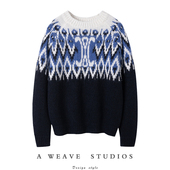 DFH好评TOP款 2024春新款 100%纯山羊绒圆领设计慵懒撞色羊绒毛衣