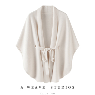 设计师大作 时髦高级且气场强大 DING级山羊绒 奢品斗篷加厚披肩