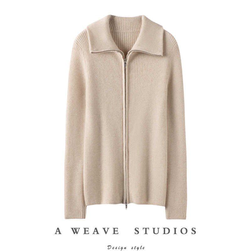 官方越爱越喜欢！双头拉链100%纯山羊绒开衫女毛衣针织打底开衫厚,女装/女士精品,羊绒衫,淘宝优惠券,粉丝福利购,淘宝优惠卷